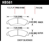 Hawk 07-08 Escalade 6.2 / 07-08 Avalanche Super Duty Front Brake Pads - HB561P.710