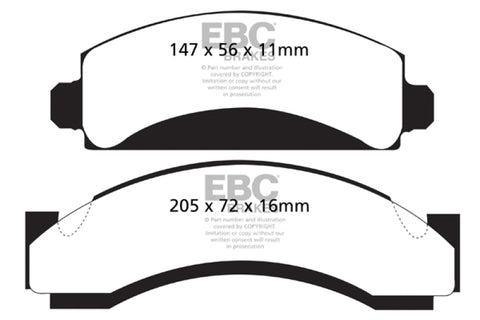 EBC 74-80 Chevrolet C30 (JB8) Yellowstuff Front Brake Pads - DP41241R