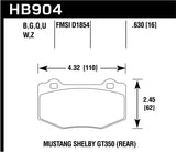 Hawk 15-17 Ford Mustang DTC-30 Rear Race Pads - HB904W.630