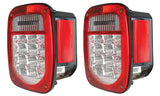 ANZO 1976-1985 Jeep Wrangler LED 2 Lens - Red/Clear, Chrome - 861082