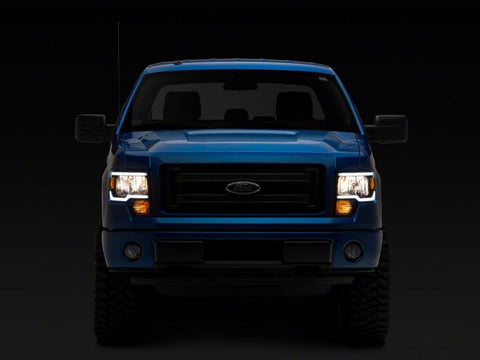 Raxiom 09-14 Ford F-150 Axial Series Headlights w/ LED Bar- Blk Housing (Clear Lens) - T566367