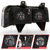 ANZO 2003-2017 Chevy Express Crystal Headlight Black - 111474