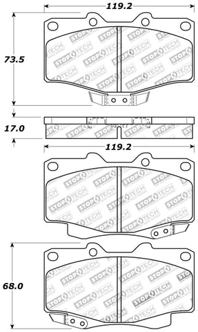 StopTech Sport Brake Pads w/Shims and Hardware - Front - 309.04360