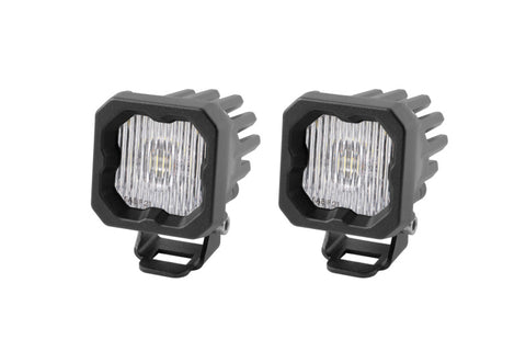 Diode Dynamics Stage Series C1 LED Pod - White SAE Fog Standard WBL (Pair) - DD6846P