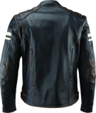 River Road Hoodlum Vintage Leather Jacket Black - Small - 094382