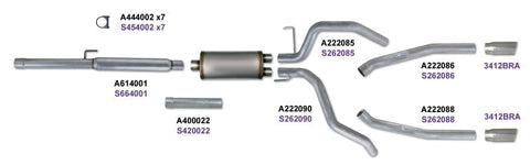 Diamond Eye KIT 3in CB DUAL SS: DODGE 1500 2009-12 HEMI - K3222S