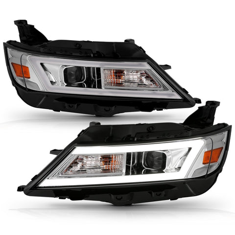 Anzo 14-20 Chevrolet Impala Square Projector LED Bar Headlights w/ Chrome Housing - 121575