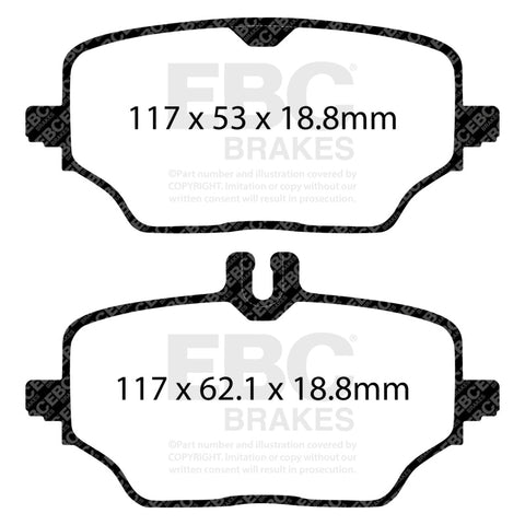 EBC 2020+ Mercedes-Benz GLE350 (SUV)(W167) Yellowstuff Rear Brake Pads - DP42426R