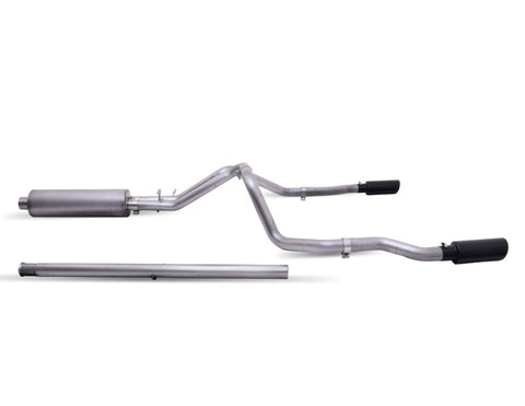 Gibson 19-22 GMC Sierra 1500 5.3L 3/2.5in Cat-Back Dual Split Exhaust System Stainless - Black Elite - 65699B