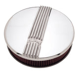 Edelbrock Air Cleaner Classic Series Round Aluminum Top Cloth Element 14In Dia X 3 9In Polished - 4117