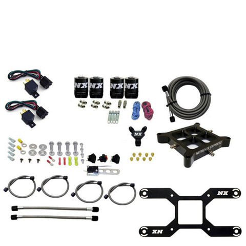 Nitrous Express Dry Quad Stage Billet Crossbar Plate System 100-2000hp (4150 Flange) w/o Bottle - 66442-00