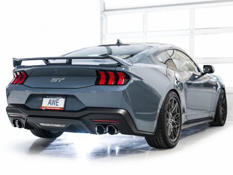 AWE 2024 Ford Mustang GT Fastback S650 RWD SwitchPath Cat-Back Exhaust w/ Quad Chrome Silver Tips - 3025-42650