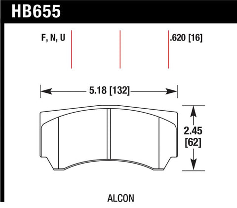 Hawk Alcon RC4498X600 Street HP Plus Brake Pads - HB655N.620