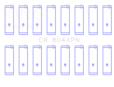 King Ford 260CI/289CI/302 (Size .020 Undersize) XP-Series Tri-Metal Narrowed Rod Bearings - Set of 8 - CR804XPN020