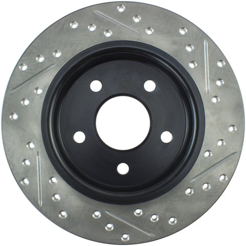 StopTech 12-15 Ford Focus w/ Rear Disc Brakes Rear Right Slotted & Drilled Rotor - 127.61099R