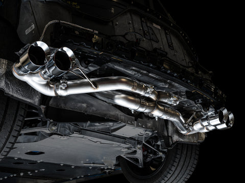 AWE Tuning 2020 Chevrolet Corvette (C8) Track Edition Exhaust - Quad Chrome Silver Tips - 3020-42080