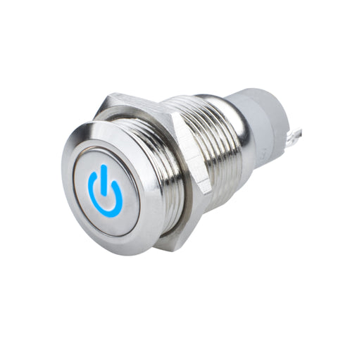 Oracle Pre-Wired Power Symbol Momentary Flush Mount LED Switch - Blue - 2050-002