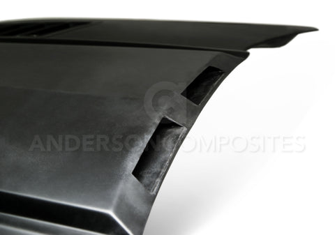 Anderson Composites 15-16 Ford Mustang (Excl. GT350/GT350R) Ram Air Fiberglass Hood - AC-HD15FDMU-AB-GF