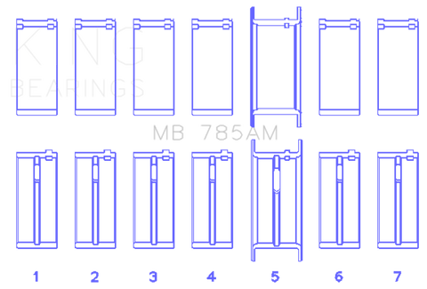 King Ford 200 3.3L 12V (Size +0.20) Main Bearing Set - MB785AM020