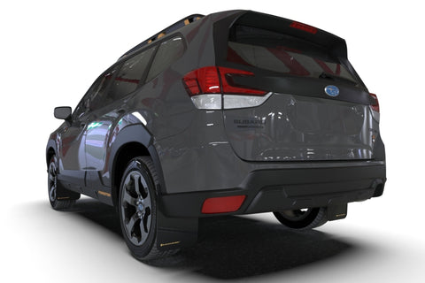 Rally Armor 22-24 Subaru Forester & Wilderness Black UR Mud Flap w/Red Logo - MF82-UR-BLK/RD