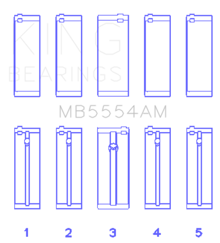 King Engine Bearings Toyota 3Sgte (Size +0.25mm) Main Bearing Set - MB5554AM0.25