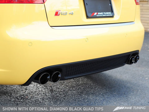 AWE Tuning Audi B7 RS4 Touring Edition Exhaust - Diamond Black Tips - 3015-43034