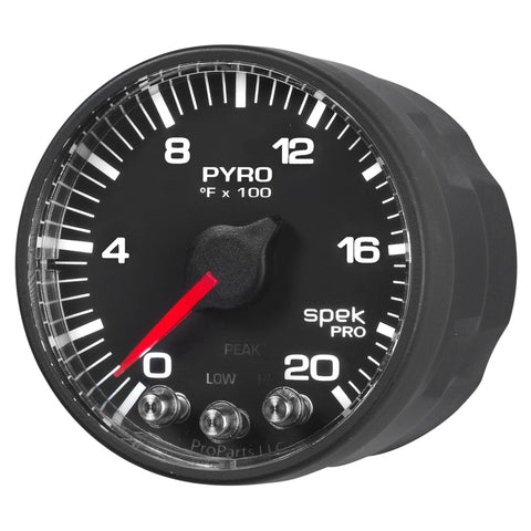 Autometer Spek-Pro 52.4mm 0-2000F Digital Stepper Motor Pyrometer Gauge - P310328