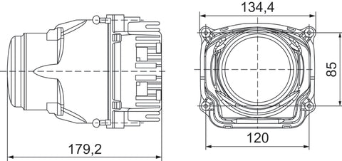 Hella 90mm Bi-LED High - Low Beam 2nd Gen (SAE) Module - 012758121