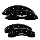 MGP 4 Caliper Covers Engraved F&R 21-22 GMC Yukon/XL - GMC Black w/ Silver Characters - 34221SGMCBK