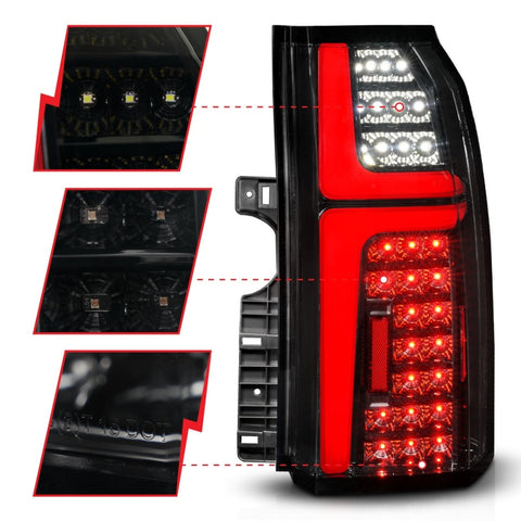 ANZO 15-20 Chevrolet Tahoe Sequential LED Tube Taillights Black - 311468