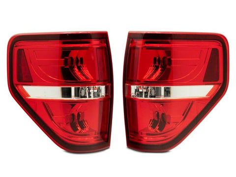 Raxiom 09-14 Ford F-150 Styleside Tail Lights- Chrome Housing - Red/Clear Lens - T542865