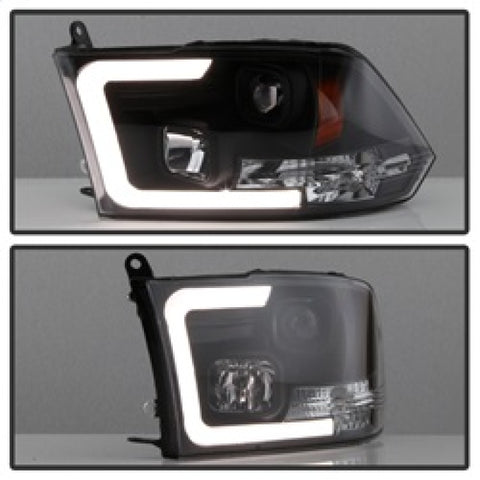 Spyder 09-16 Dodge Ram 1500 Version 2 Headlights Light Bar DRL Black PRO-YD-DR09V2-LBDRL-BK - 5084811