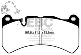 EBC 2014+ Maserati Ghibli 3.0TT RWD Yellowstuff Front Brake Pads - DP42355R