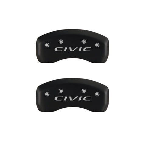 MGP 4 Caliper Covers Engraved Front 2016/CIVIC Engraved Rear 2016/CIVIC Red finish silver ch - 20218SCVCRD