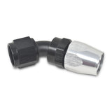 Russell Performance -16 AN Silver/Black 45 Degree Full Flow Hose End - 610133