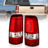 ANZO 2003-2006 Chevy Silverado 1500 LED Taillights Plank Style Chrome With Red/Clear Lens - 311335