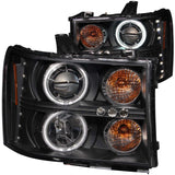 ANZO 2007-2013 GMC Sierra 1500 Projector Headlights w/ Halo Black - 111125