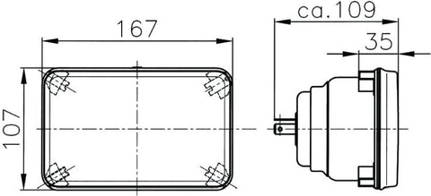 Hella Module 164 x 103mm H4 12V ECE High/Low Beam Headlamp - 003177862
