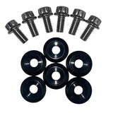 BLOX Racing New Fender Washers Kit M6 12pt - 6pc Large Diameter Black - BXAC-00311-BK