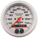 Autometer Gauge GPS Speedometer 3-3/8in 120 MPH Marine White Gauge - 200637