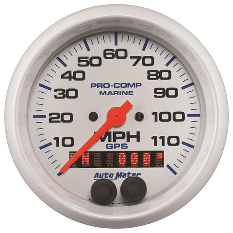 Autometer Gauge GPS Speedometer 3-3/8in 120 MPH Marine White Gauge - 200637