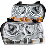 ANZO 2005-2010 Chrysler 300 Crystal Headlights w/ Halo Chrome (CCFL) - 121137