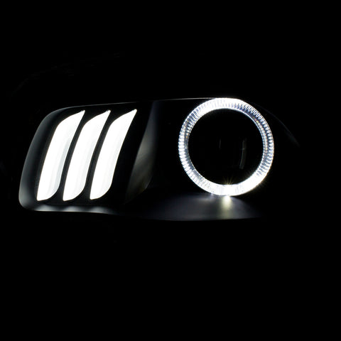 ANZO 2014-2016 Jeep Cherokee Projector Headlights Black clear w/ white and Red - 111353
