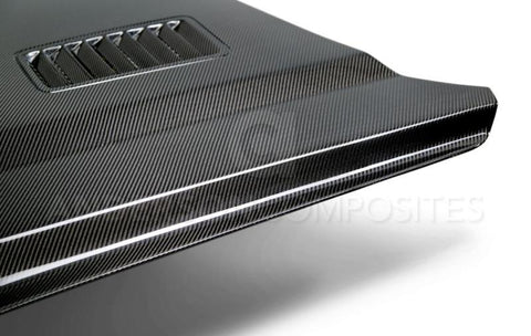 Anderson Composites 15-17 Ford Mustang (Excl. GT350/GT350R) Super Snake Double Sided Hood - AC-HD15FDMU-SN-DS