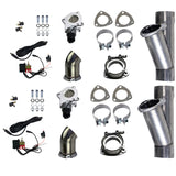 Granatelli 3.0in Alum Mild Steel Electronic Dual Slip Fit Exhaust Cutout w/Band Clamps - 303530D