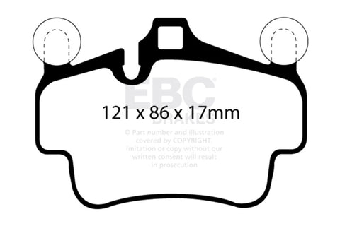 EBC 07-08 Porsche 911 (997) (Cast Iron Rotor only) 3.6 Carrera 2 Bluestuff Front Brake Pads - DP52029NDX