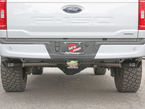 aFe Gemini XV 3in 304 SS Cat-Back Exhaust 2021 Ford F-150 V6 2.7L/3.5L (tt)/V8 5.0L w/ CO Black Tips - 49-33129-B