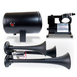 Kleinn Triple Black Horn Kit w/ 130 PSI Air Compressor / 1.0 gal Air Tank - HK3-1