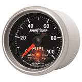 Autometer Sport-Comp II 52mm 0-100 PSI Fuel Pressure Gauge - 3671