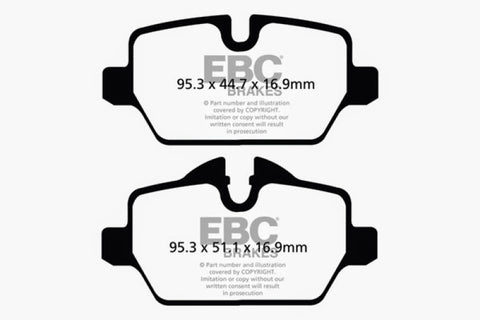 EBC 10+ Mini Countryman 1.6 Cooper Greenstuff Rear Brake Pads - DP22102